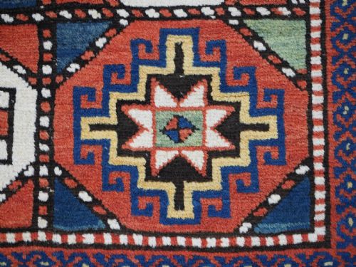 ANTIQUE CAUCASIAN MOGHAN KAZAK LONG RUG OUTSTANDING CONDITION CIRCA 1880 - ADDITIONAL PHOTO 10