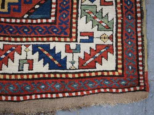 ANTIQUE CAUCASIAN MOGHAN KAZAK LONG RUG OUTSTANDING CONDITION CIRCA 1880 - ADDITIONAL PHOTO 12