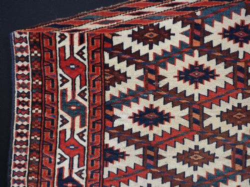 fig 1. ANTIQUE YOMUT TURKMEN ASMALYK, BRIDAL CAMEL DECORATION, SUPERB COLOURS, 2ND HALF 19TH CENTURY.