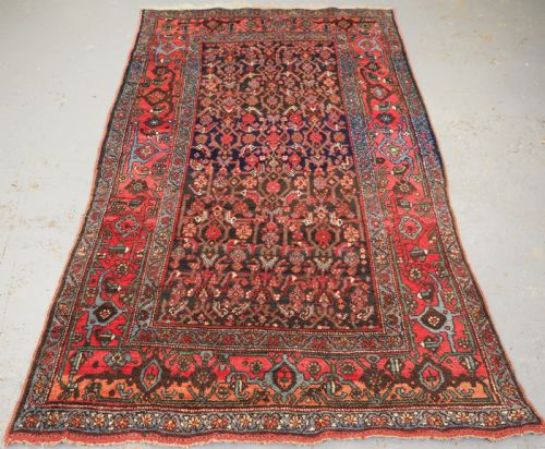 Antique Bijar Rug, Wool Foundation, Herati Design, Circa 1900.