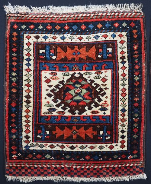 fig 1. A PAIR OF ANTIQUE KURDISH SADDLE BAG FACES, SUPERB CONDITION, CIRCA 1900.