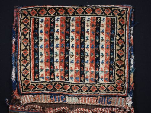 fig 1. ANTIQUE QASHQAI TRIBAL KHORJIN, SADDLE BAGS COMPLTE WITH DECORATIVE BACKS, CIRCA 1900.