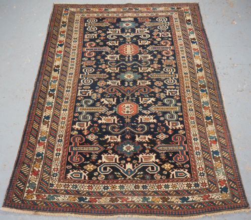 Antique Caucasian Kuba Region Perepedil Rug, Dated 1909.