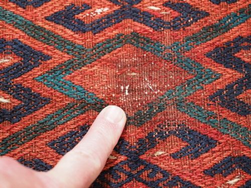 ANTIQUE YOMUT TURKMEN PALAS SOUMAK KILIM GOOD CONDITION LONG KILIM ENDS WITH DIAMOND DESIGN CIRCA 190020 - ADDITIONAL PHOTO 6