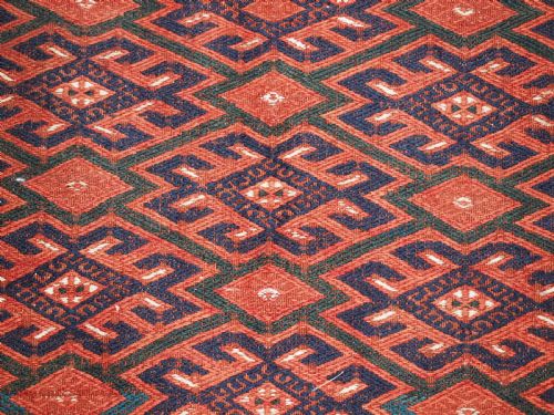 ANTIQUE YOMUT TURKMEN PALAS SOUMAK KILIM GOOD CONDITION LONG KILIM ENDS WITH DIAMOND DESIGN CIRCA 190020 - ADDITIONAL PHOTO 12