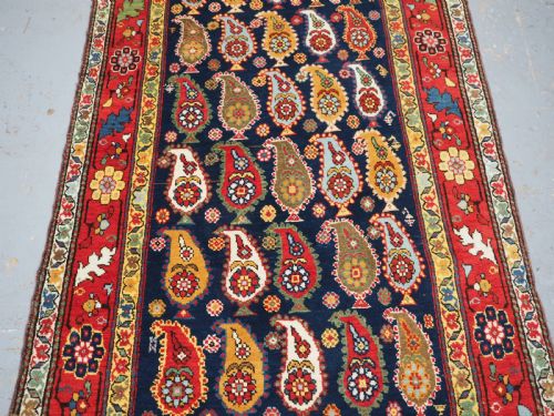 ANTIQUE CAUCASIAN KARABAGH REGION LONG RUG RUNNER AMAZING COLOUR CIRCA 1900 - ADDITIONAL PHOTO 4