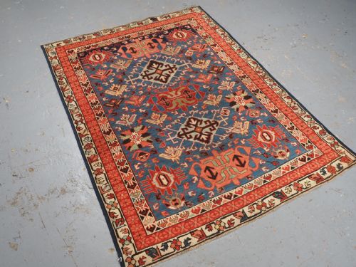 fig 1. ANTIQUE CAUCASIAN SEICHUR RUG, OUTSTANDING DESIGN & COLOUR, CIRCA 1890.