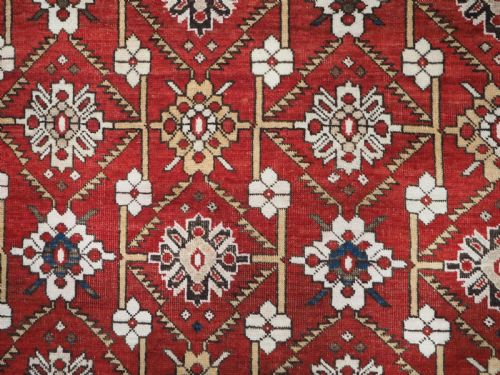 ANTIQUE CAUCASIAN SHIRVAN RUG WITH BOLD FLORAL LATTICE DESIGN CIRCA 1890 - ADDITIONAL PHOTO 7