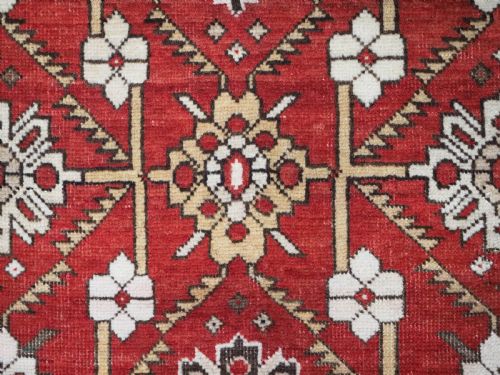ANTIQUE CAUCASIAN SHIRVAN RUG WITH BOLD FLORAL LATTICE DESIGN CIRCA 1890 - ADDITIONAL PHOTO 9