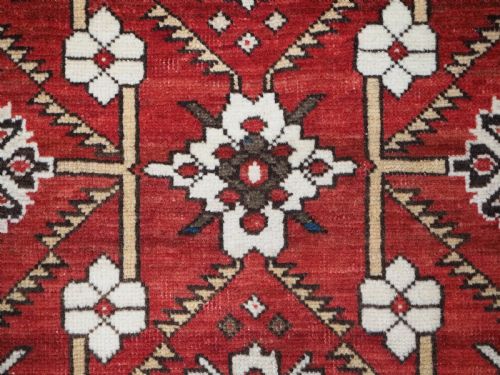 ANTIQUE CAUCASIAN SHIRVAN RUG WITH BOLD FLORAL LATTICE DESIGN CIRCA 1890 - ADDITIONAL PHOTO 10