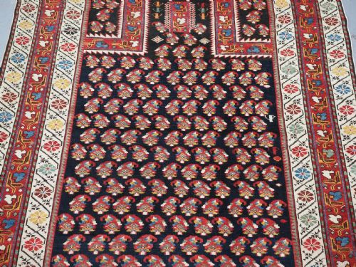 ANTIQUE CAUCASIAN DAGESTAN PRAYER RUG WITH SMALL BOTEH DESIGN CIRCA 1890 - ADDITIONAL PHOTO 3