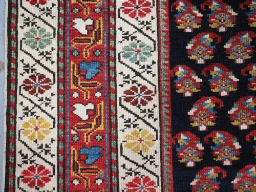 ANTIQUE CAUCASIAN DAGESTAN PRAYER RUG WITH SMALL BOTEH DESIGN CIRCA 1890 - ADDITIONAL PHOTO 6