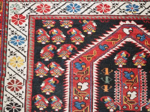 ANTIQUE CAUCASIAN DAGESTAN PRAYER RUG WITH SMALL BOTEH DESIGN CIRCA 1890 - ADDITIONAL PHOTO 9