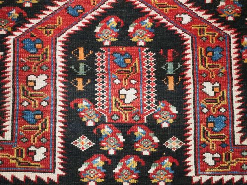 ANTIQUE CAUCASIAN DAGESTAN PRAYER RUG WITH SMALL BOTEH DESIGN CIRCA 1890 - ADDITIONAL PHOTO 10