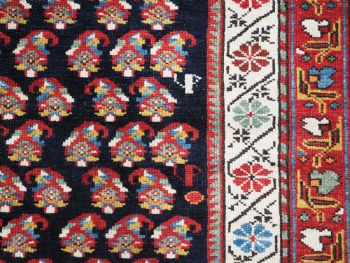 ANTIQUE CAUCASIAN DAGESTAN PRAYER RUG WITH SMALL BOTEH DESIGN CIRCA 1890 - ADDITIONAL PHOTO 11