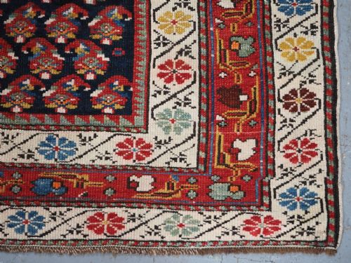 ANTIQUE CAUCASIAN DAGESTAN PRAYER RUG WITH SMALL BOTEH DESIGN CIRCA 1890 - ADDITIONAL PHOTO 12