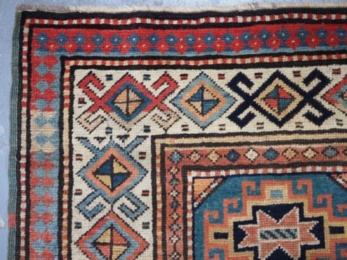ANTIQUE CAUCASIAN MOGHAN KAZAK LONG RUG OUTSTANDING SOFT COLOURS CIRCA 1880 - ADDITIONAL PHOTO 5