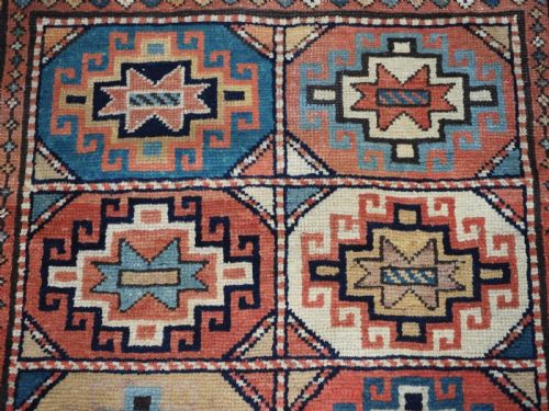ANTIQUE CAUCASIAN MOGHAN KAZAK LONG RUG OUTSTANDING SOFT COLOURS CIRCA 1880 - ADDITIONAL PHOTO 7