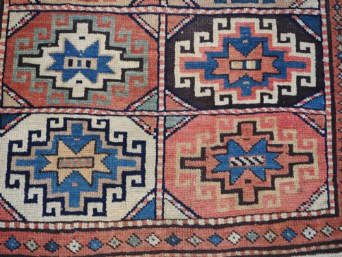 ANTIQUE CAUCASIAN MOGHAN KAZAK LONG RUG OUTSTANDING SOFT COLOURS CIRCA 1880 - ADDITIONAL PHOTO 9