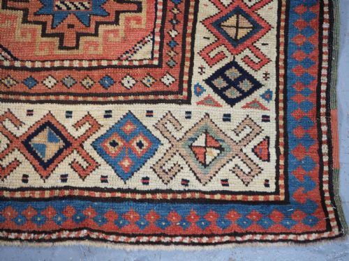 ANTIQUE CAUCASIAN MOGHAN KAZAK LONG RUG OUTSTANDING SOFT COLOURS CIRCA 1880 - ADDITIONAL PHOTO 10