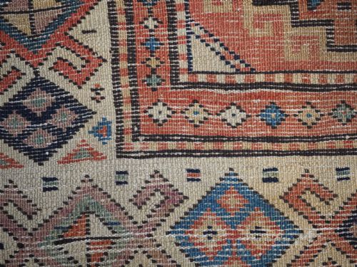 ANTIQUE CAUCASIAN MOGHAN KAZAK LONG RUG OUTSTANDING SOFT COLOURS CIRCA 1880 - ADDITIONAL PHOTO 11