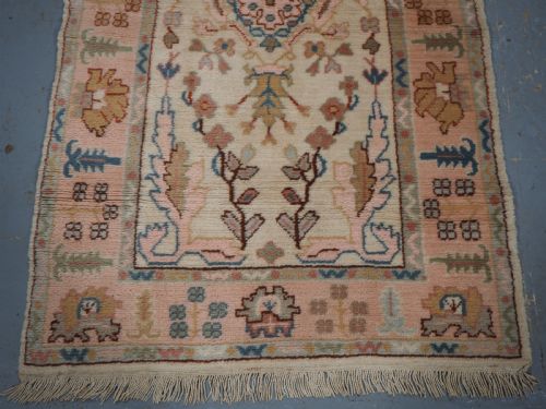 ANTIQUE TURKISH KULA OUSHAK RUG SOFT PASTEL COLOURS CIRCA 1900 - ADDITIONAL PHOTO 4