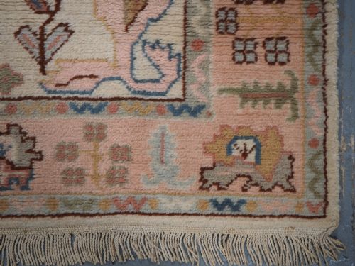 ANTIQUE TURKISH KULA OUSHAK RUG SOFT PASTEL COLOURS CIRCA 1900 - ADDITIONAL PHOTO 10