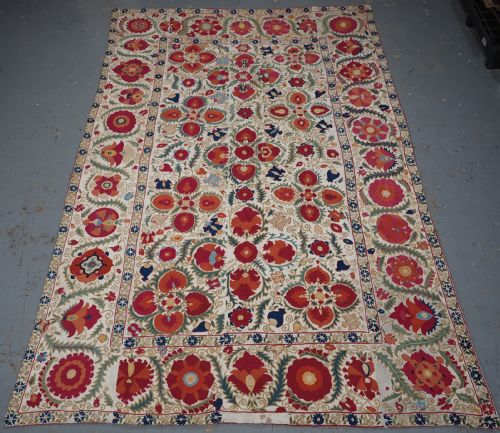 Antique Uzbeck Bokhara Suzani, Superb Colour and Condition, Circa 1850.