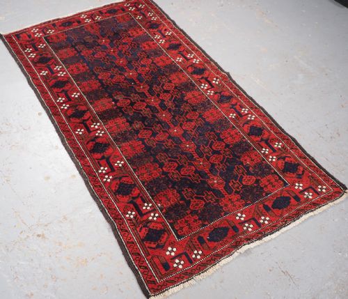 ANTIQUE BALUCH RUG UNUSUAL DESIGN WITH SUPERB BORDER CIRCA 1880 - ADDITIONAL PHOTO 1