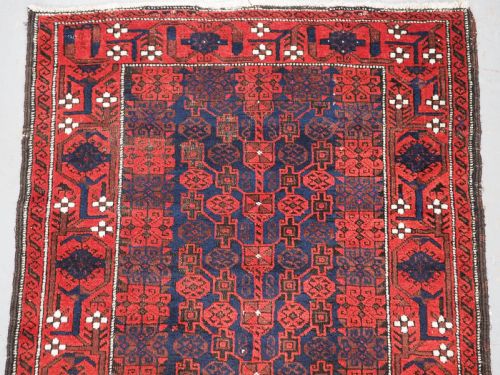 ANTIQUE BALUCH RUG UNUSUAL DESIGN WITH SUPERB BORDER CIRCA 1880 - ADDITIONAL PHOTO 2
