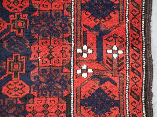ANTIQUE BALUCH RUG UNUSUAL DESIGN WITH SUPERB BORDER CIRCA 1880 - ADDITIONAL PHOTO 10