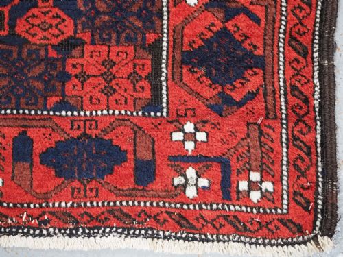 ANTIQUE BALUCH RUG UNUSUAL DESIGN WITH SUPERB BORDER CIRCA 1880 - ADDITIONAL PHOTO 11