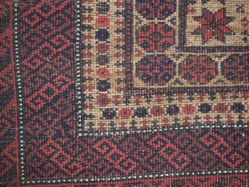 ANTIQUE BALUCH PRAYER RUG WITH UNUSUAL HUMAN FIGURE CIRCA 1880 - ADDITIONAL PHOTO 14