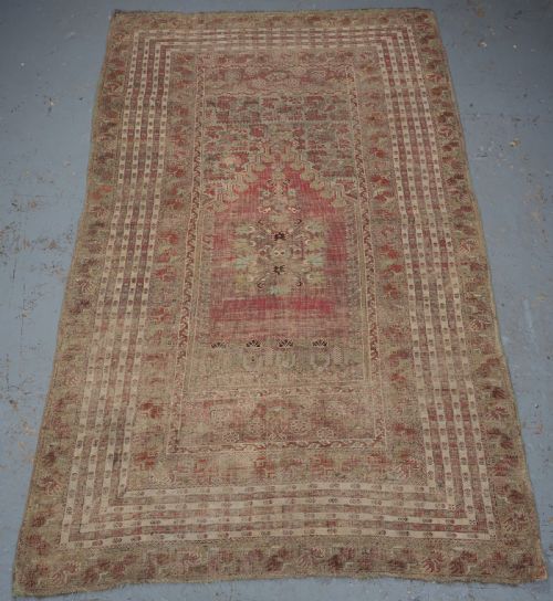 fig 2. ANTIQUE TURKISH GHIORDES PRAYER RUG OF LARGE SIZE, PRE 1800.