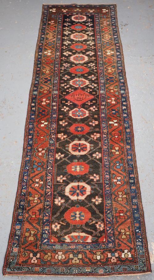 Antique Narrow Runner with Mina Khani Design, Hamadan Region, Circa 1900.