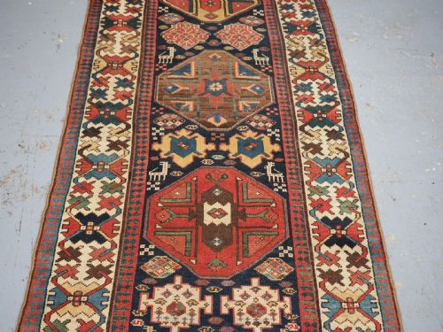 ANTIQUE SOUTH CAUCASIAN OR KURDISH RUNNER SUPERB DESIGN CIRCA 1890 - ADDITIONAL PHOTO 2