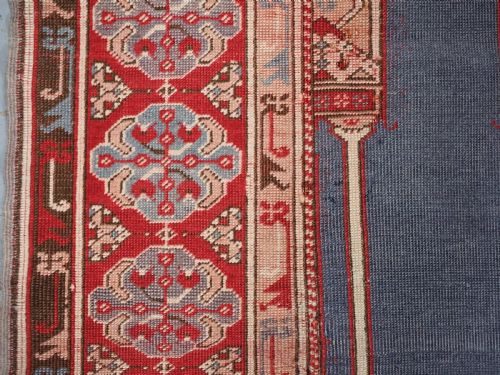 ANTIQUE 'TRANSYLVANIAN' COLUMN PRAYER RUG PROBABLY BY TUDUC CIRCA 1920 - ADDITIONAL PHOTO 6
