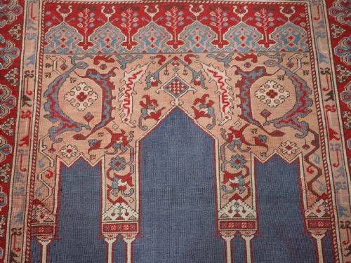 ANTIQUE 'TRANSYLVANIAN' COLUMN PRAYER RUG PROBABLY BY TUDUC CIRCA 1920 - ADDITIONAL PHOTO 7