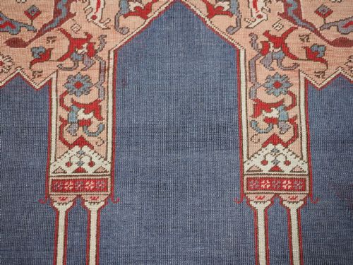 ANTIQUE 'TRANSYLVANIAN' COLUMN PRAYER RUG PROBABLY BY TUDUC CIRCA 1920 - ADDITIONAL PHOTO 11