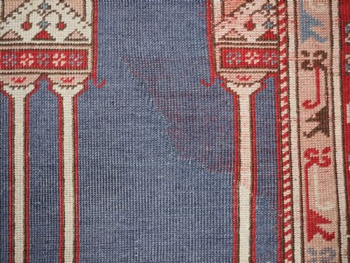 ANTIQUE 'TRANSYLVANIAN' COLUMN PRAYER RUG PROBABLY BY TUDUC CIRCA 1920 - ADDITIONAL PHOTO 13