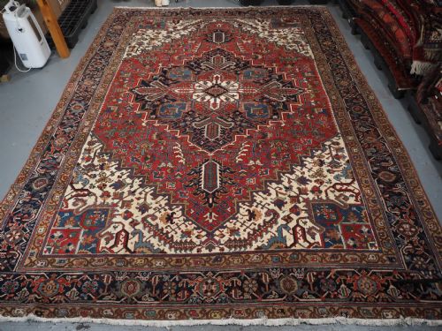 ANTIQUE HERIZ CARPET TRADITIONAL HARD WEARING FURNISHING CARPET CIRCA 1920 - ADDITIONAL PHOTO 2
