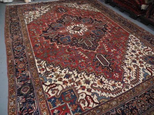 ANTIQUE HERIZ CARPET TRADITIONAL HARD WEARING FURNISHING CARPET CIRCA 1920 - ADDITIONAL PHOTO 3