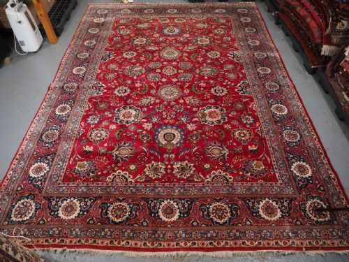 OLD KASHAN CARPET RED GROUND WITH ALL OVER DESIGN CIRCA 1930 - ADDITIONAL PHOTO 2