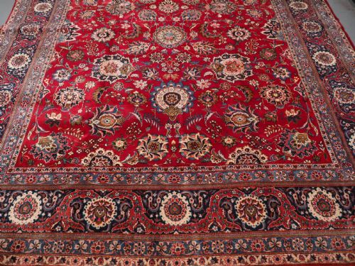 OLD KASHAN CARPET RED GROUND WITH ALL OVER DESIGN CIRCA 1930 - ADDITIONAL PHOTO 5
