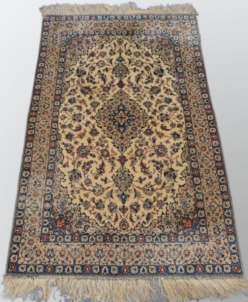 Old Nain Rug, Very Fine Weave, Silk Foundation & Highlights, Circa 1930.