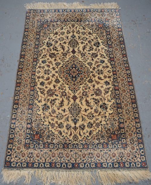 fig 1. OLD NAIN RUG, VERY FINE WEAVE, SILK FOUNDATION & HIGHLIGHTS, CIRCA 1930.