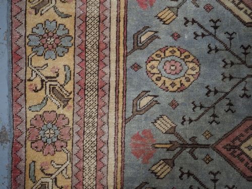 ANTIQUE 'TRANSYLVANIAN' PRAYER RUG PROBABLY ROMANIAN TUDUC COPY CIRCA 1920 - ADDITIONAL PHOTO 6