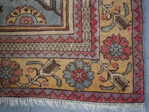 ANTIQUE 'TRANSYLVANIAN' PRAYER RUG PROBABLY ROMANIAN TUDUC COPY CIRCA 1920 - ADDITIONAL PHOTO 13