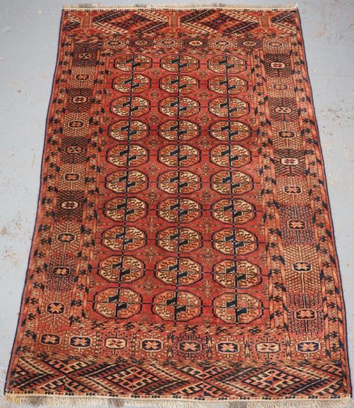 Antique Tekke Turkmen 'Dip Khali' Rug, Soft Warm Red Colour, Circa 1900.