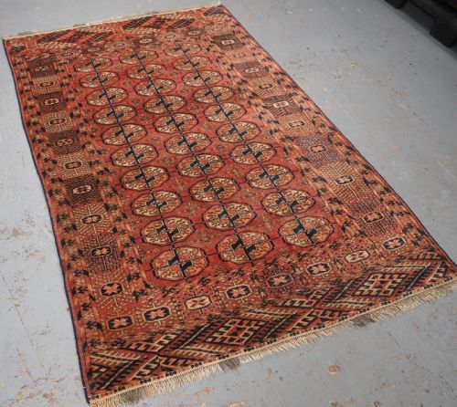 fig 1. ANTIQUE TEKKE TURKMEN 'DIP KHALI' RUG, SOFT WARM RED COLOUR, CIRCA 1900.